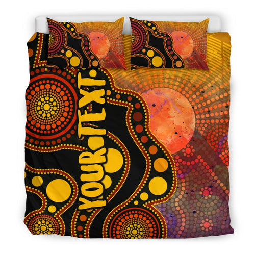 custom-text-aboriginal-bedding-set-australia-indigenous-flag-circle-dot-painting-art-golden