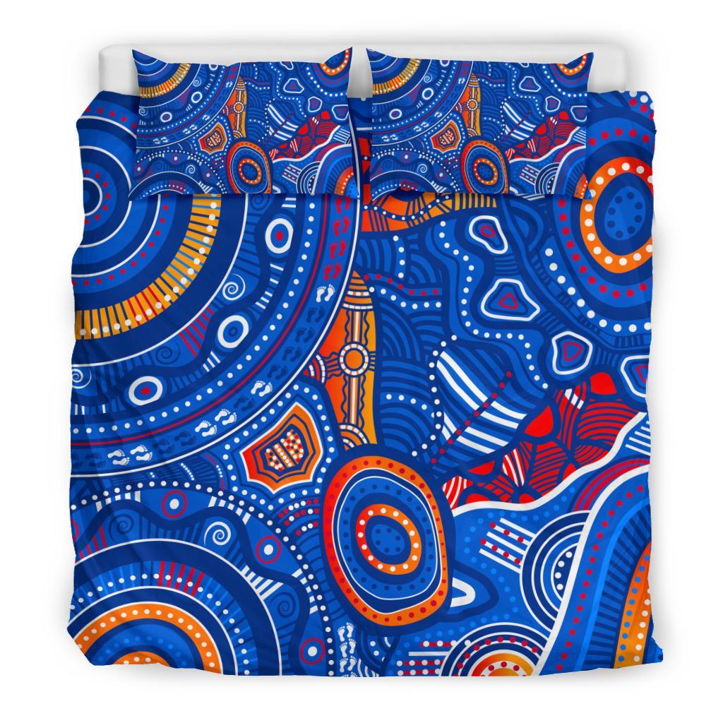 aboriginal-bedding-set-indigenous-footprint-patterns-blue-color