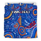 custom-text-aboriginal-bedding-set-indigenous-footprint-patterns-blue-color