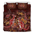custom-aboriginal-bedding-set-kangaroo-family-with-hand-art