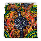 1st-australia-bedding-set-aboriginal-two-lizards-dot-painting-circle