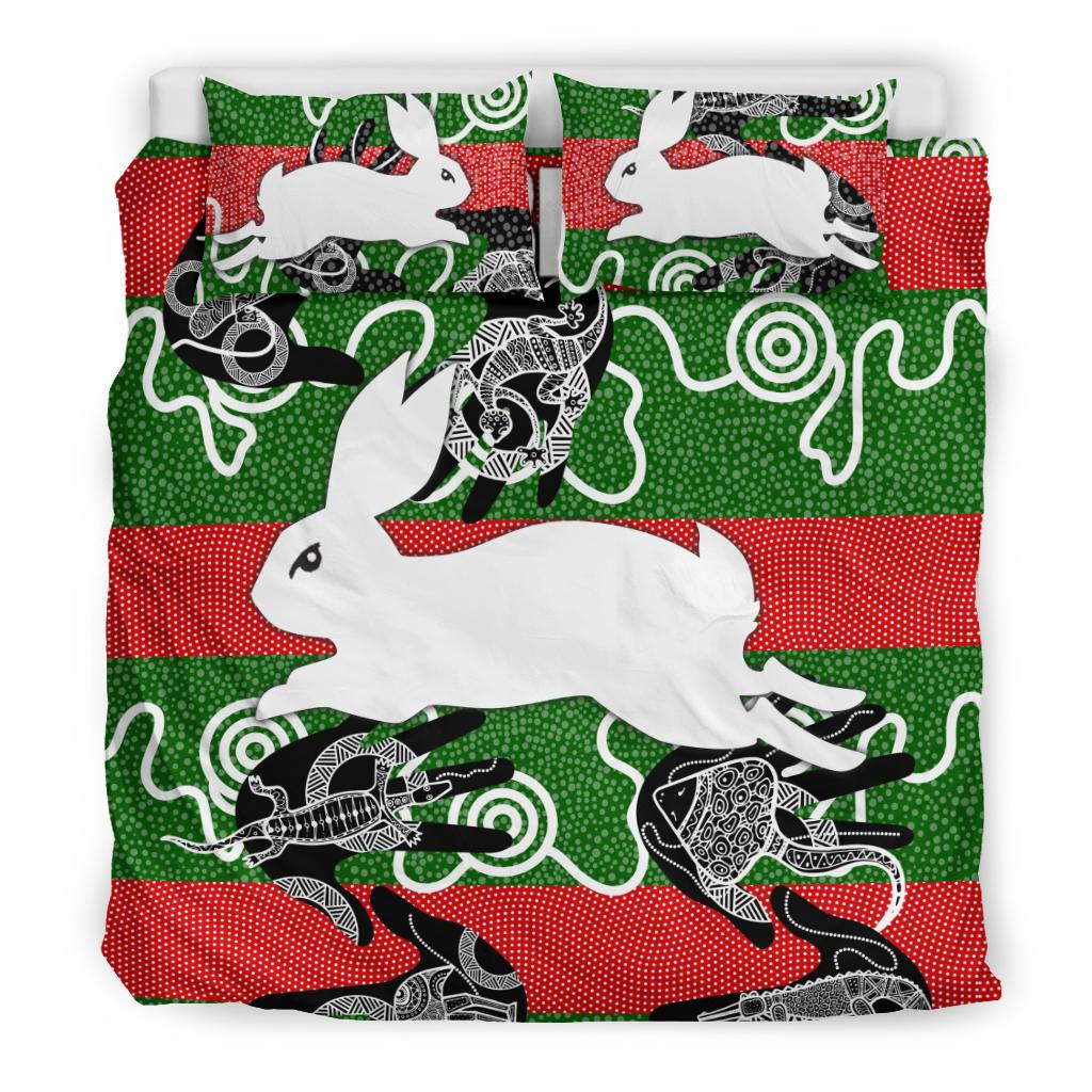 rabbitohs-indigenous-bedding-set-animals-aboriginal