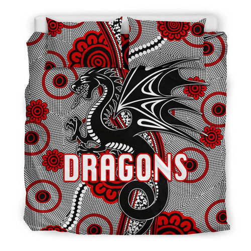 st-george-dragons-bedding-set-unique-indigenous-seamless-dots