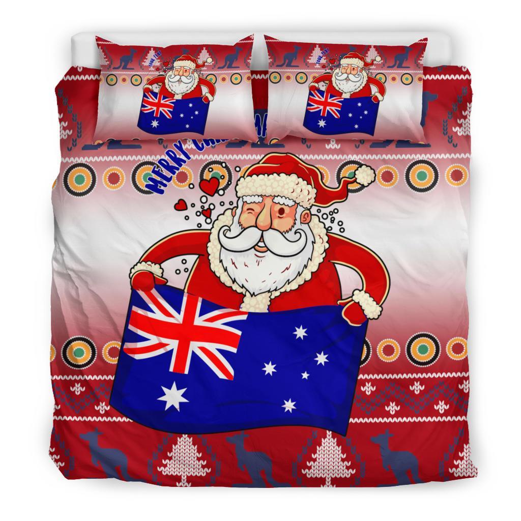 christmas-personalised-bedding-set-australia-santa-claus-hold-the-flag-red