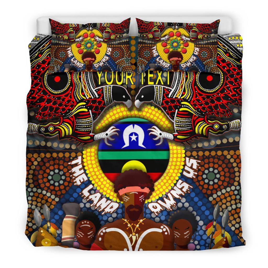 custom-text-the-land-owns-us-bedding-set
