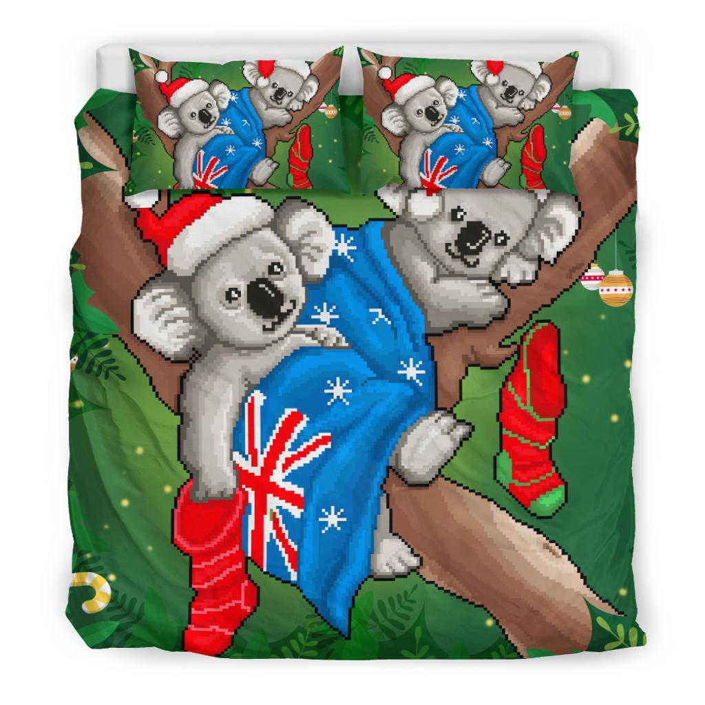 christmas-bedding-set-australia-flag-with-koala-ugly-christmas