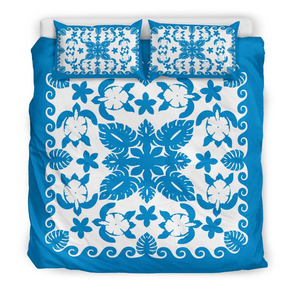 turtle-with-hibiscus-royal-blue-bedding-set