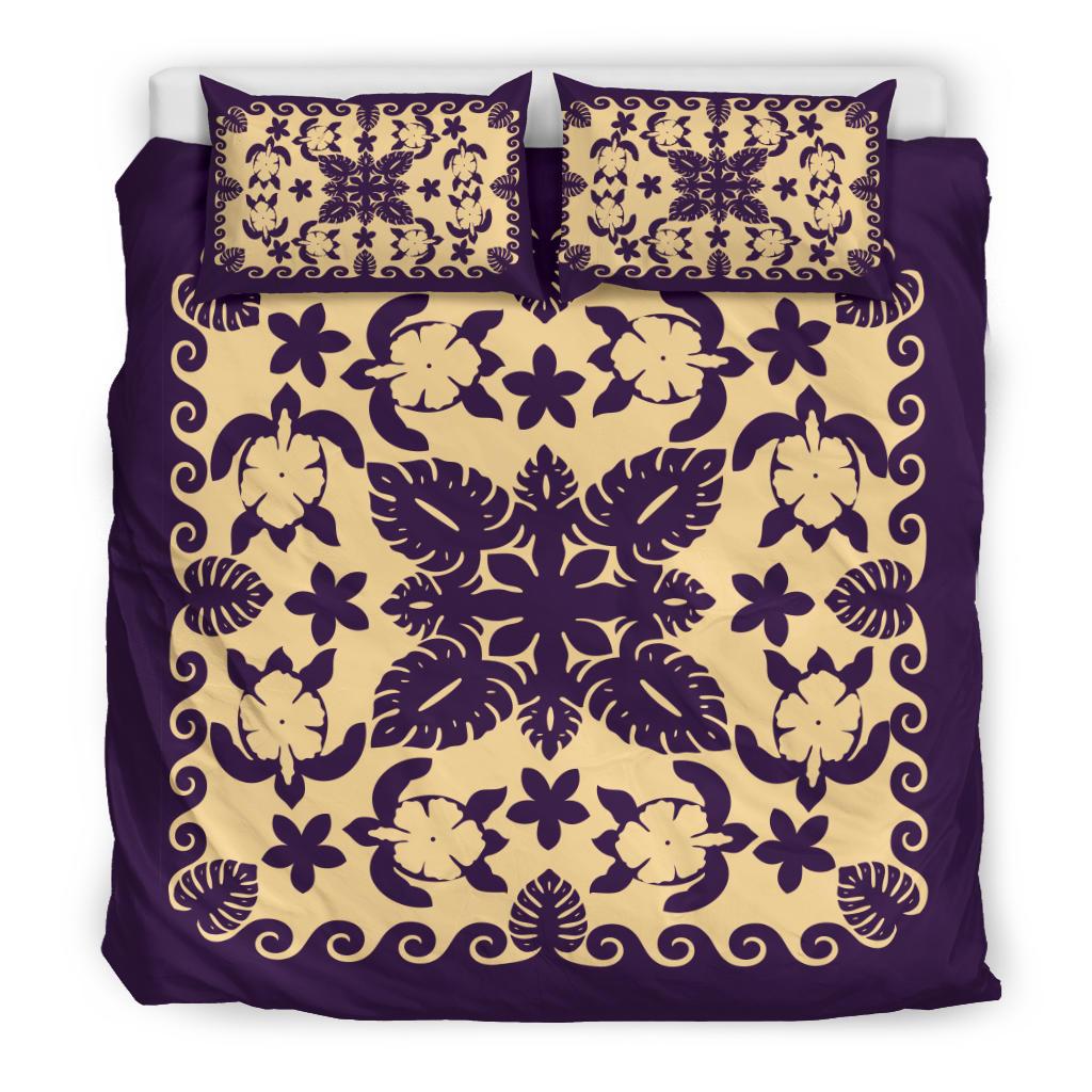 turtle-with-hibiscus-royal-purple-bedding-set