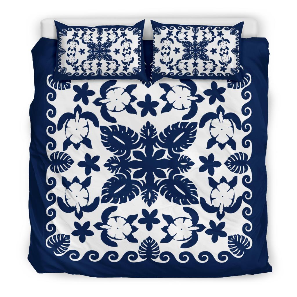 turtle-with-hibiscus-royal-navy-bedding-set