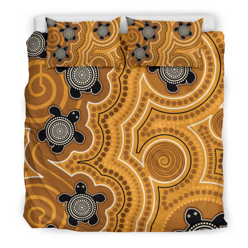 aboriginal-bedding-set-indigenous-turtle-gold-version