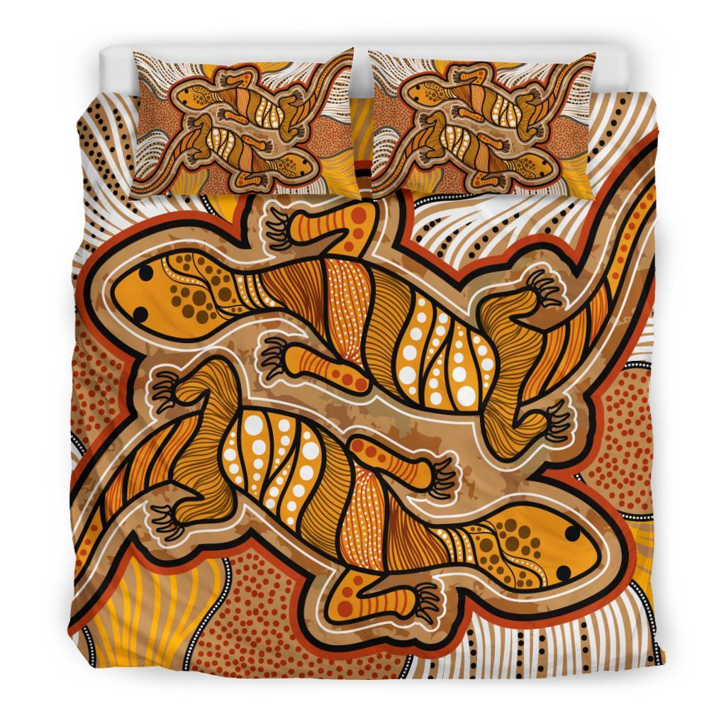 aboriginal-bedding-set-indigenous-two-lizard-vintage-stye