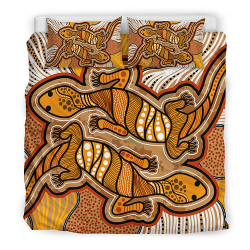 aboriginal-bedding-set-indigenous-two-lizard-vintage-stye