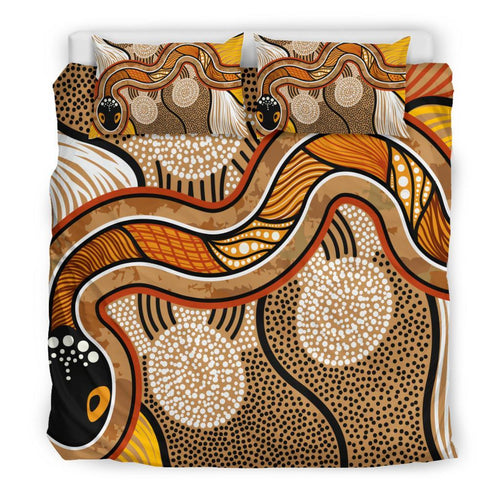 aboriginal-bedding-set-indigenous-snake-vintage-stye