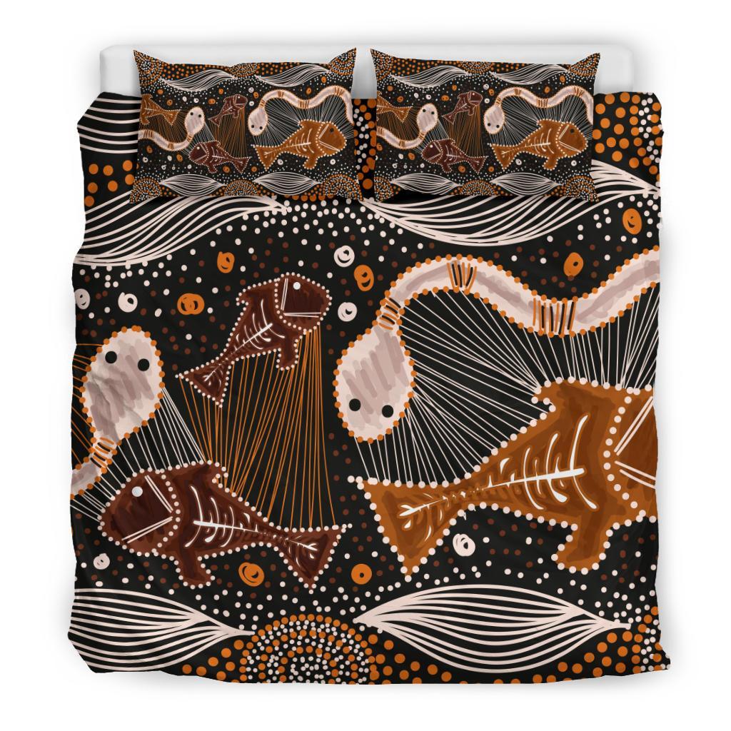 aboriginal-bedding-set-indigenous-fish-and-snake