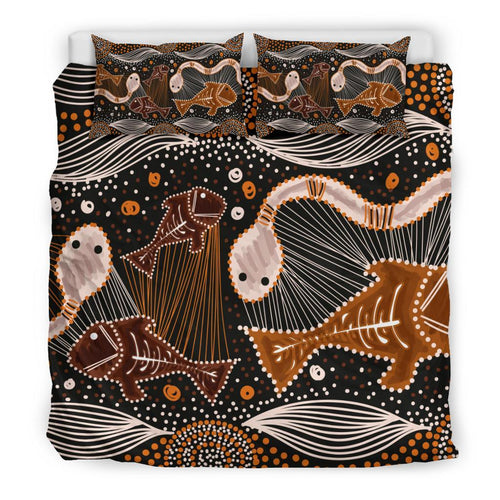 aboriginal-bedding-set-indigenous-fish-and-snake