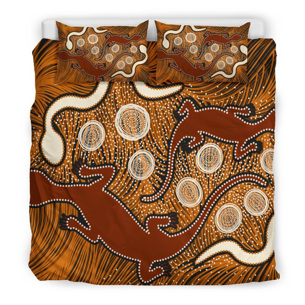aboriginal-bedding-set-indigenous-brown-lizard-and-white-snake