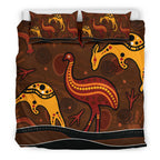 aboriginal-bedding-set-indigenous-kangaroo-and-emu-brown-color