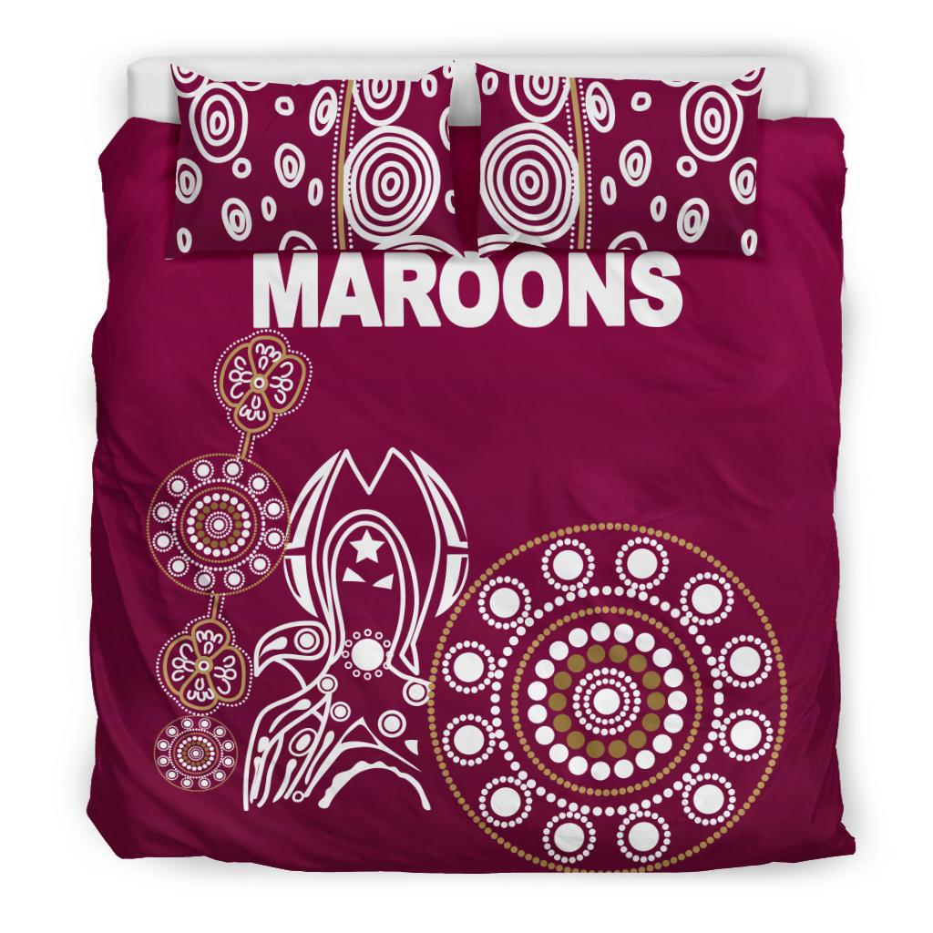 queensland-bedding-set-maroons-simple-indigenous