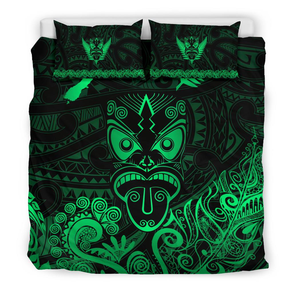 maori-aotearoa-rugby-haka-bedding-set-new-zealand-silver-fern-green