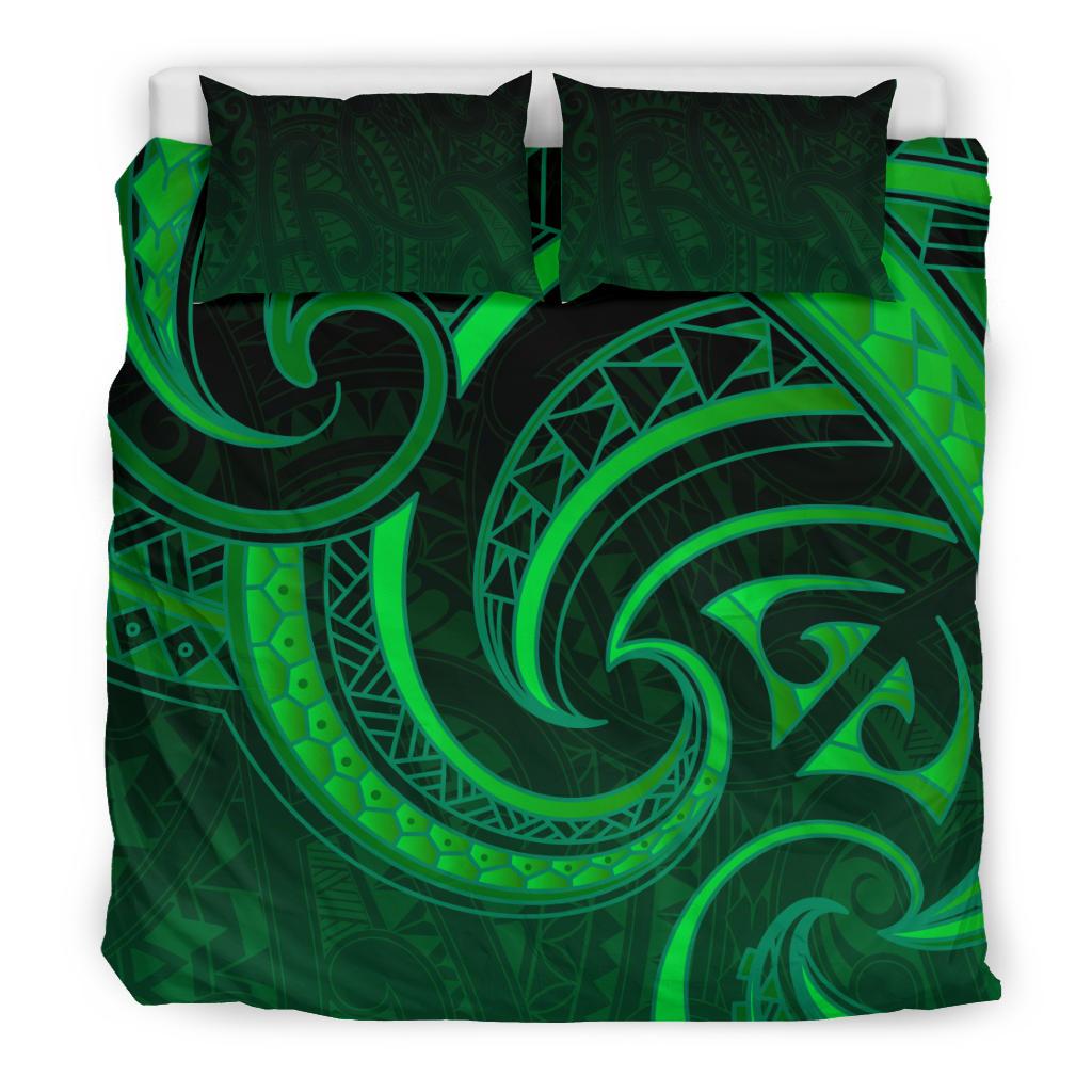new-zealand-maori-mangopare-bedding-set-polynesian-green