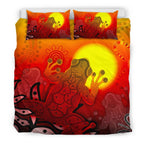 aboriginal-bedding-set-indigenous-frog-red