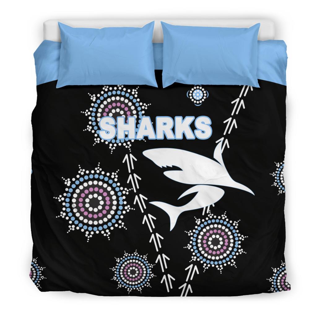 cronulla-bedding-set-sharks-simple-indigenous-black
