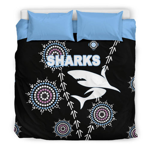 cronulla-bedding-set-sharks-simple-indigenous-black