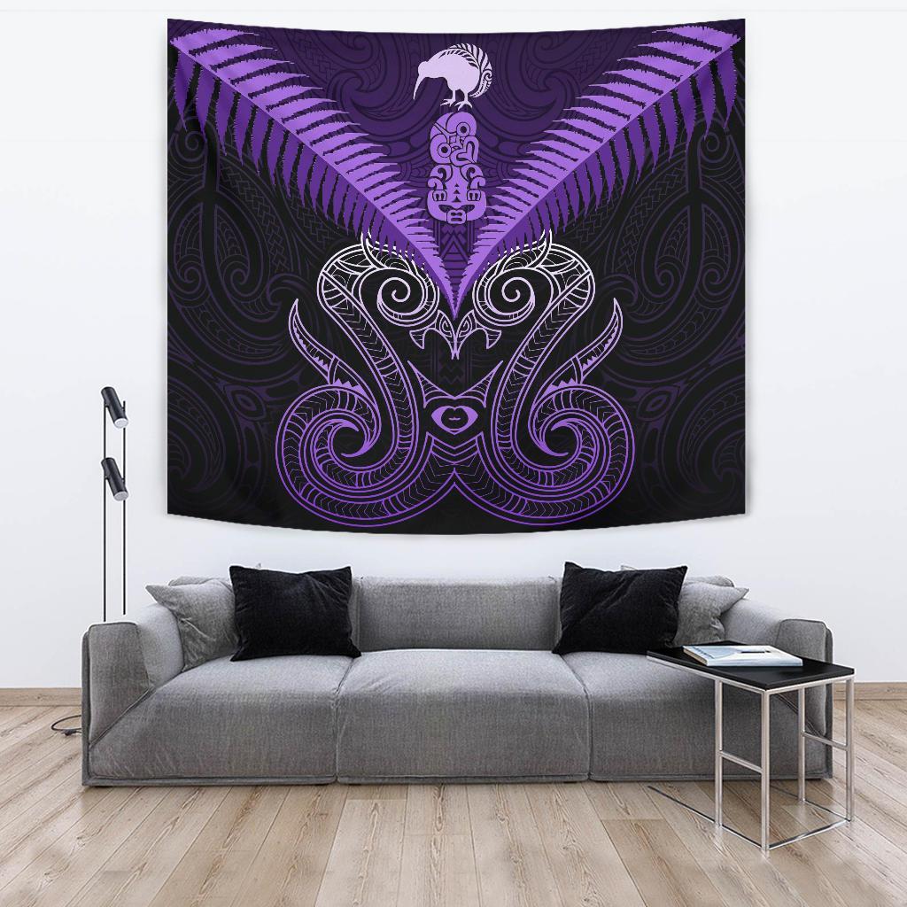 maori-manaia-new-zealand-tapestry-purple