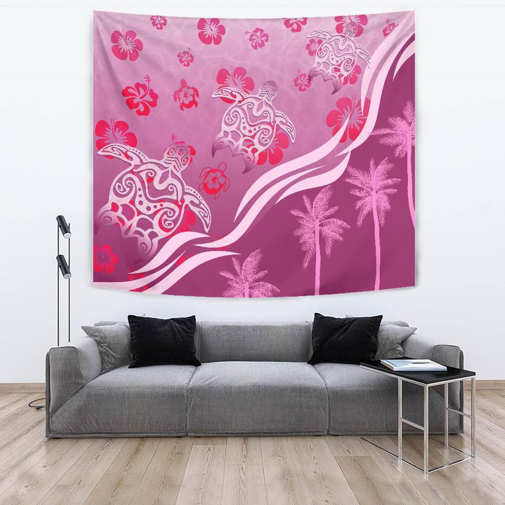 pink-turtle-hibiscus-tapestry