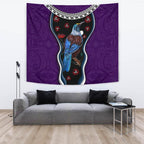 new-zealand-tui-bird-tapestry-pohutukawa-purple