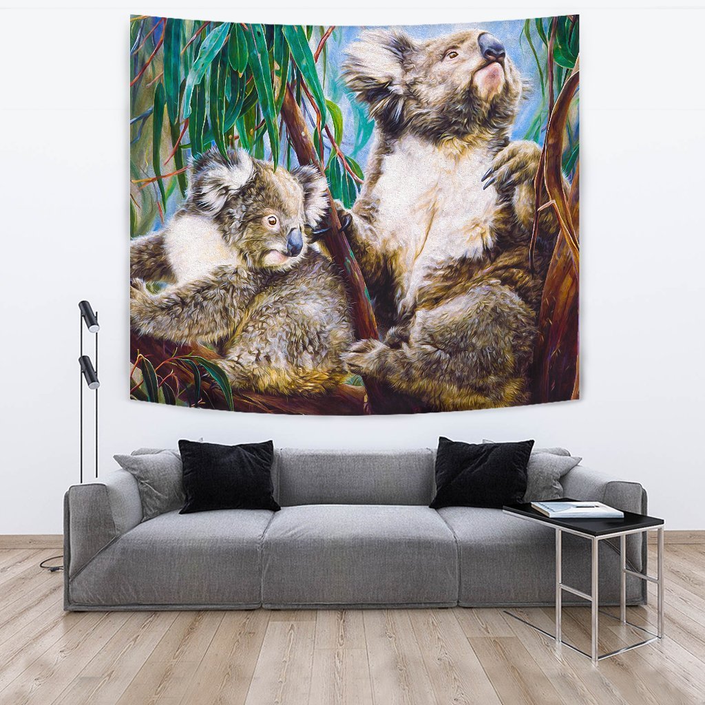 aboriginal-tapestry-koala-and-joey-rug-3d-art