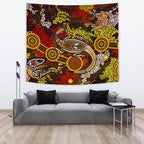 aboriginal-tapestry-kangaroo-and-lizard-dot-painting-art