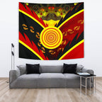 aboriginal-tapestry-indigenous-flag-with-footprint-hand-art