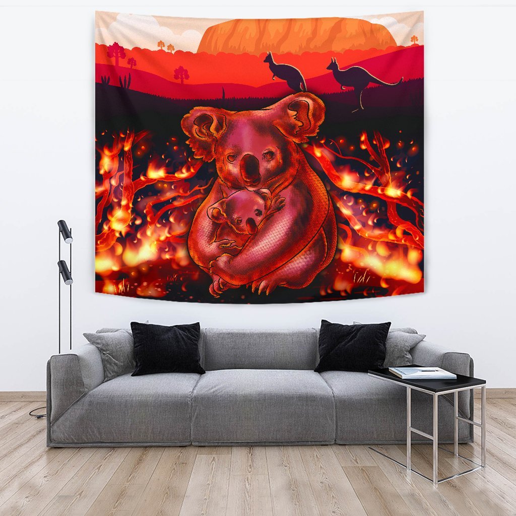 aboriginal-tapestry-koala-bushfire-pray-for-australia
