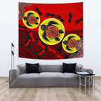 aboriginal-tapestry-turtle-footprint-circle-dot-painting