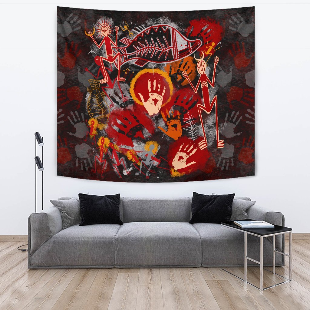 aboriginal-tapestry-indigenous-fish-hand-art