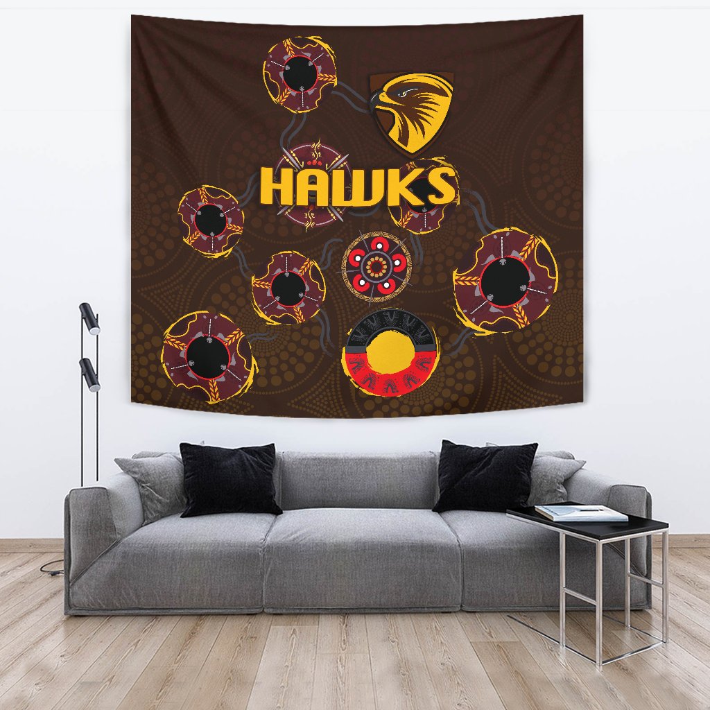hawthorn-tapestry-hawks-indigenous-brown