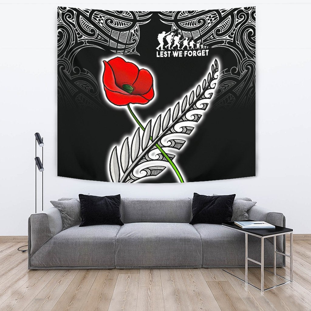 anzac-australia-and-new-zealand-tapestry-poppy-fern-lest-we-forget