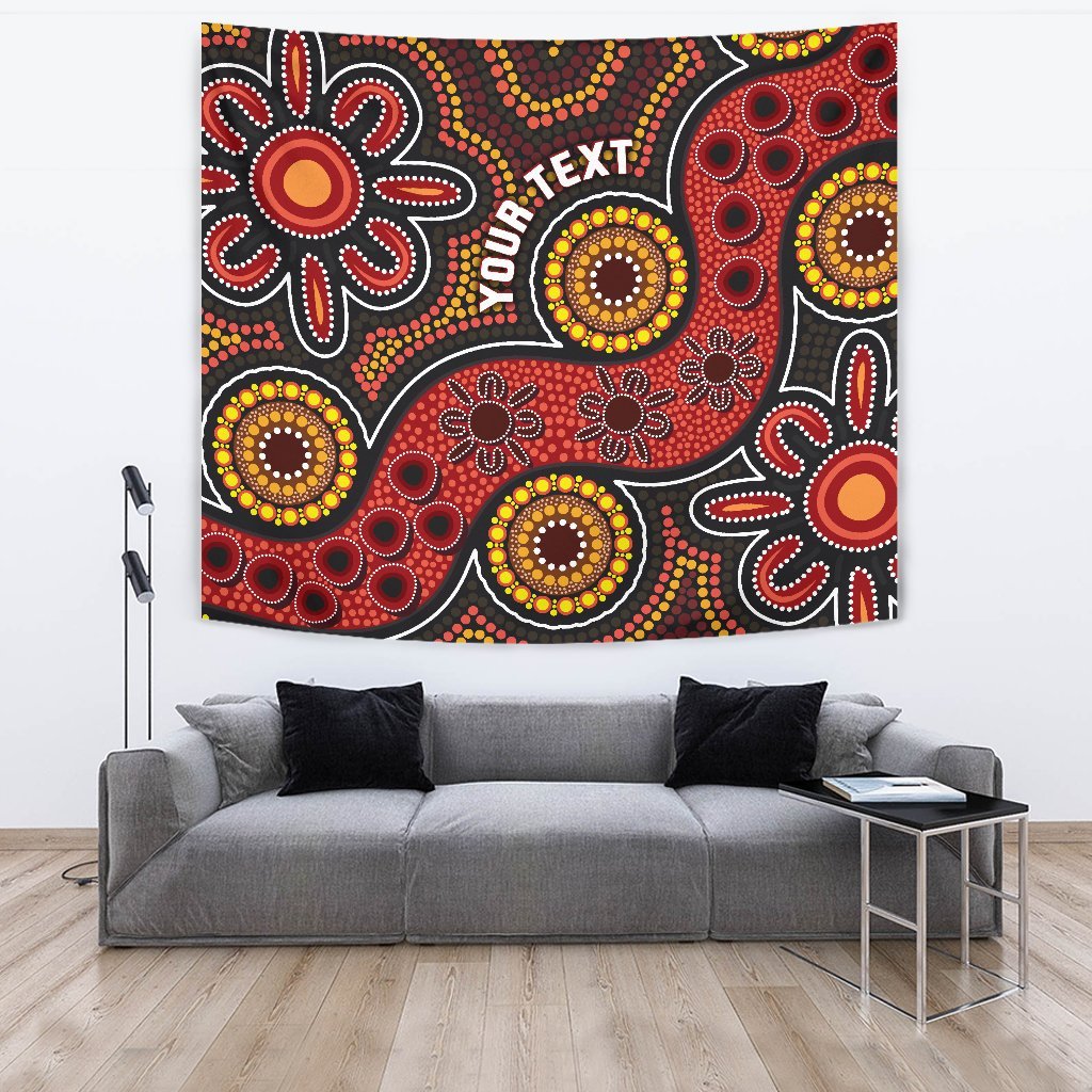 custom-aboriginal-tapestry-indigenous-circle-dot-painting-style-1