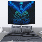 maori-manaia-new-zealand-tapestry-blue