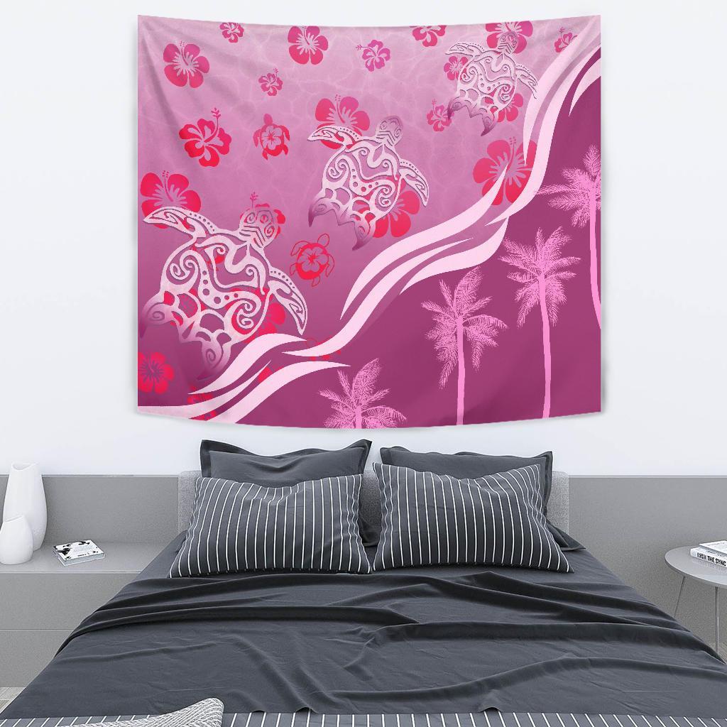 pink-turtle-hibiscus-tapestry