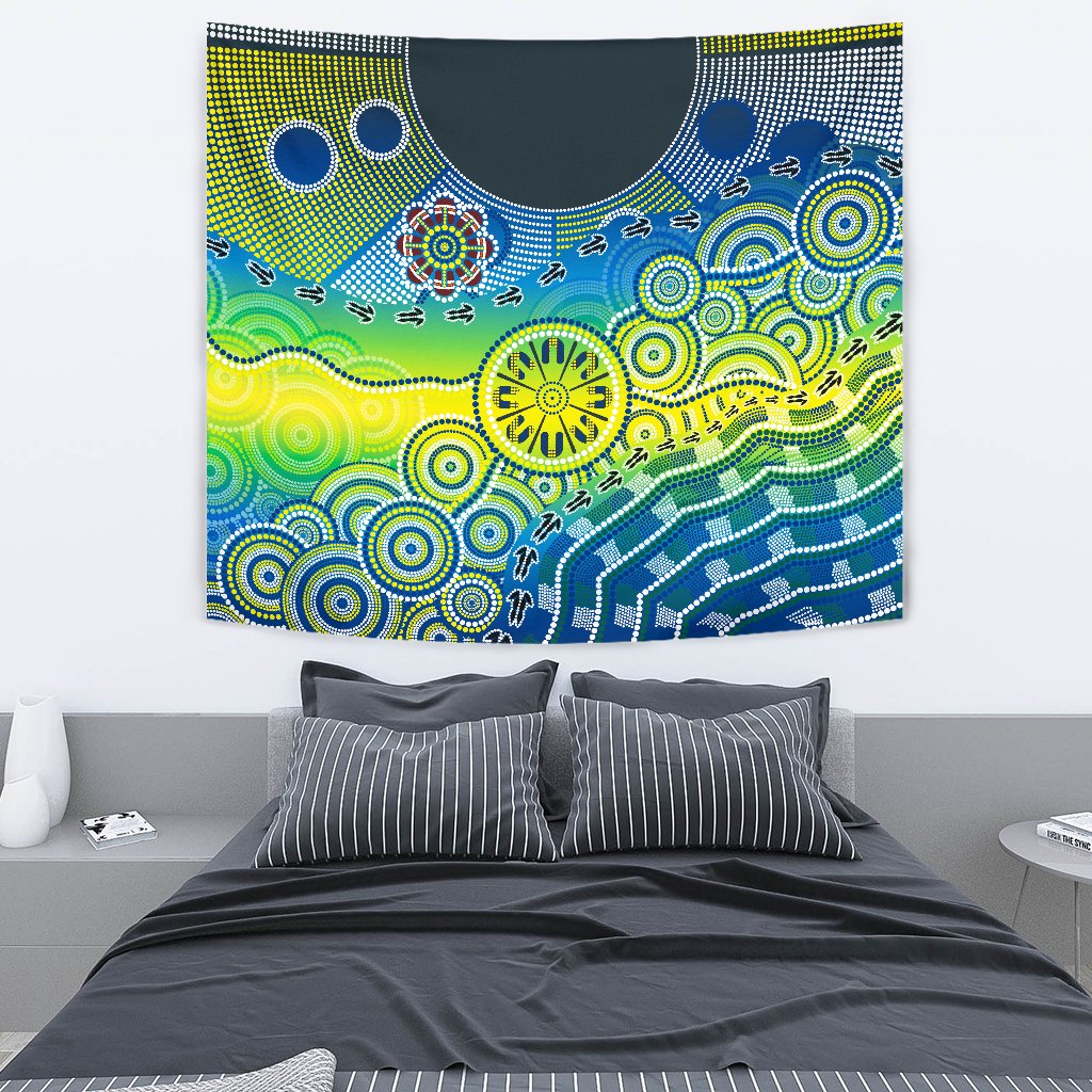 aboriginal-tapestry-dot-painting-indigenous-circle-patterns