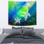 aboriginal-tapestry-indigenous-turtle-ocean-dot-painting