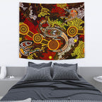 aboriginal-tapestry-kangaroo-and-lizard-dot-painting-art