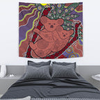 aboriginal-tapestry-koala-sun-dot-painting-circle-patterns