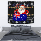 christmas-personalised-tapestry-australia-santa-claus-hold-the-flag-black