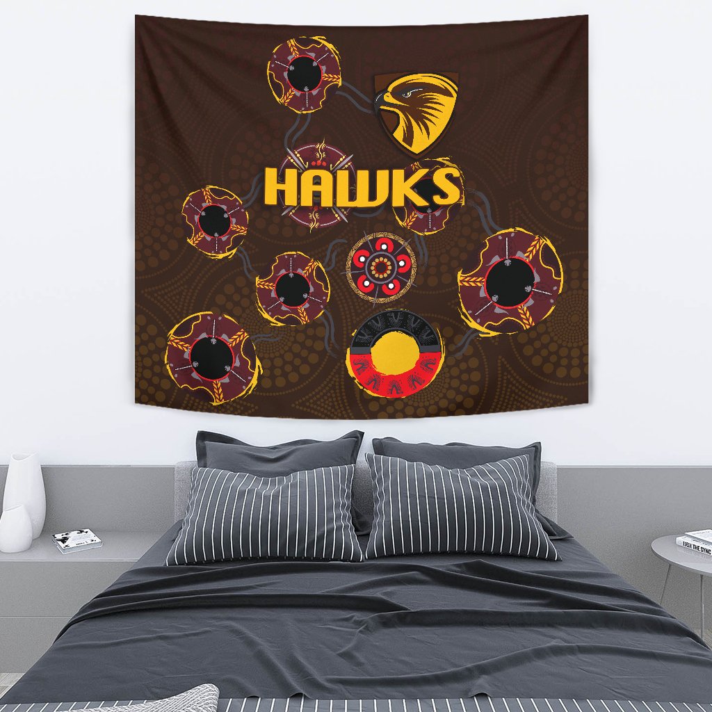 hawthorn-tapestry-hawks-indigenous-brown
