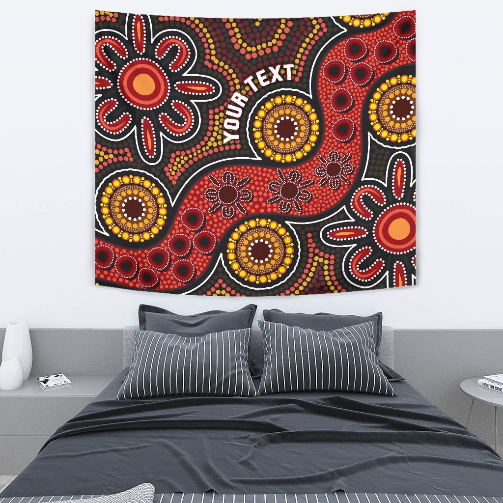 custom-aboriginal-tapestry-indigenous-circle-dot-painting-style-1