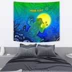customaboriginal-tapestry-indigenous-frog-blue