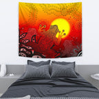 aboriginal-tapestry-indigenous-frog-red